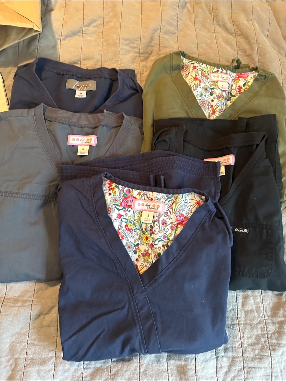 Koi Women’s Scrub tops  - Navy, Olive, Gray, Black, S